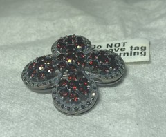 Vtg Mozambique Garnet & Marcasite Silver Brooch Victoria 925 Silver