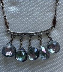 Stunning – One Of A Kind – Vintage silver 15” Beaded Necklace With Earrings
