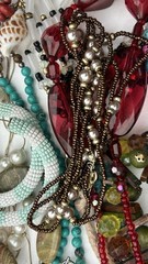 VTG Beaded Large Nice Jewelry Lot Of 40 Necklaces Bracelets Earrings SEE PICS