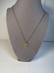 Vintage 12kt Gold Filled Miraculous Mary In Heart Pendant Necklace Nibless Clasp