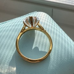 Art Deco Style 3.5Ct Asscher Cut Lab Created Diamond 14K Gold FN Engagement Ring