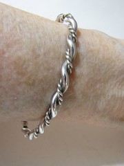 Vintage Sterling Silver Cuff Bracelet Minimalist Southwest Stackable Twist Rope