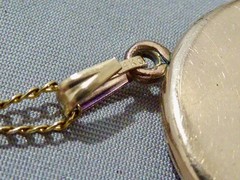 VICTORIAN 14K Y GOLD FILLED SHOOTING STARS LOCKET 1 1/4″ NECKLACE 1874 DATE