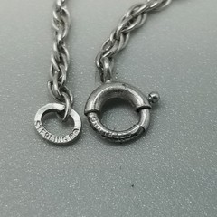 Vintage Sterling Silver Rope Twist Chain Necklace 17 Inches Long Spring Ring