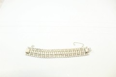 Vintage Tennis Bracelet Silver-tone Alloy With Clear Glass Stones