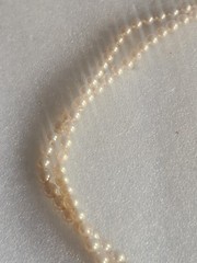 Peach Colored Faux Pearls Necklace • Made in Japan