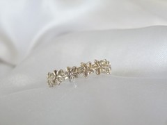 Vintage Hawaiian Sterling Silver Plumeria Eternity Band Ring Size 10