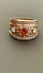 10KT Yellow Gold 0.80CT Citrine & 0.25CTW Diamond Ring. Size 7(B42)