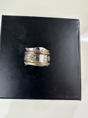 vintage triple tone sterling silver 925 spinner band ring. Size 8