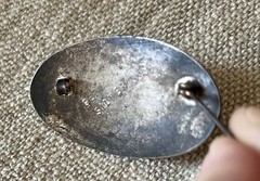 Antique Oval 1.75″ Floral Brooch Pin Back Initial “H”GERMAN SILVER (Alloy)