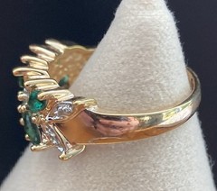 Sterling Silver ~ ROSS SIMONS Green CZ Pave Ring Size 7.75 Gold 4.4 g