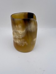 Vintage 1970s Horn CUFF Bracelet Wide Artisan Carved Made in Africa BOHO Hippie