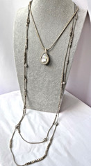 Vintage Designer 1990s 2000s y2k Bling Modernist *2 Necklaces STACK* Lot Unique