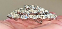 ANTIQUE LARGE 2.25″ Diameter WEISS BROOCH & MATCHING EARRINGS