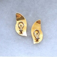 LARGE BOLD Vintage 1970-1990 Solid 14K Yellow Gold Omega Back Earrings 13.1 g.
