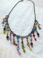RARE Victorian Revival flower necklace colorful Modernist Jewelry y2k boho fairy