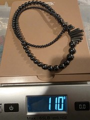 Vtg Art Deco Style Hematite Fringe Statement Necklace 30″ Whimsigoth Witchy 110g