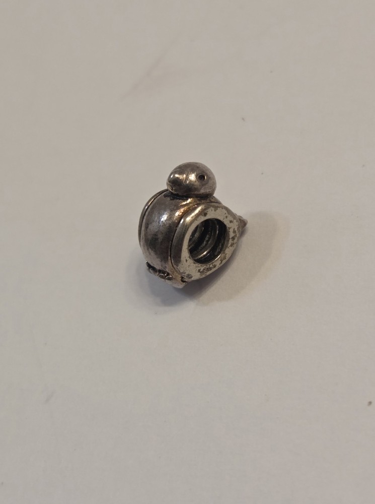 Vintage Sterling Silver Little Happy Bird Screw On Slide Charm