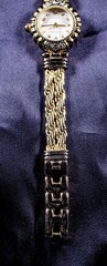 1940’s Winnie Japanese Movement Gold Rhine Stones Women Vintage Wrist Watch
