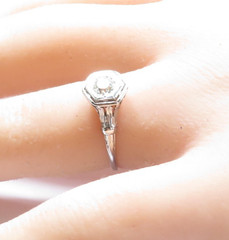 Antique Art Deco 1920’s Diamond Engagement Ring 18KW Size 6 UK-L1/2 EGL USA
