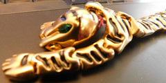 Vtg RARE Jackie Collins Puma Panther Leopard Cat ARTICULATED Pin Rhinestone eyes