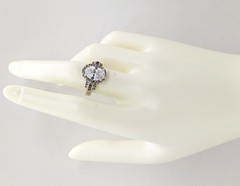 Vintage Elegant RING Silver 925 with Big Bright Stone -size: 8.25US (18mm) | #91