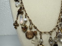 VTG 1/20 14k Gold Filled Charm 21.5” Necklace Cats Hearts Animals Crosses Love