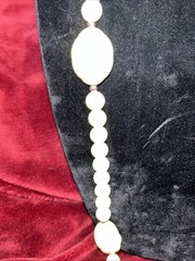 Chunky Vintage Cream Acrylic Avon Knot Beaded Necklace From The 1980s