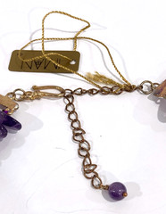 Vintage New with Tags IMAN Modernist Natural Amethyst Spike Collar Necklace