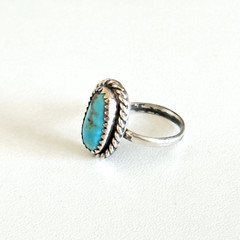 Vintage 925 Sterling Silver Turquoise Southwestern Old Pawn Band Ring Size 4.5