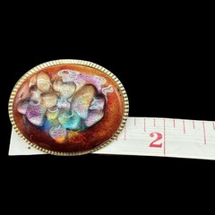 Vintage Abstract Resin Lucite Art Brooch Pin Colorful Modernist Trombone Clasp