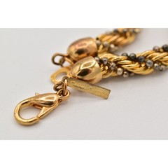 Casual Corner Vintage Necklace Rope Chain Chunky Gold Silver Signed 1990s Bin7B