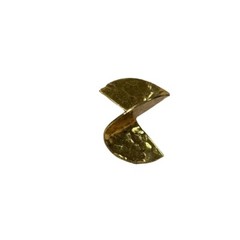 Vintage Twist Fan-Shaped Golden post earrings .5 inches