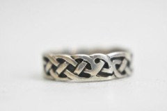 Celtic knot ring pinky band sterling silver biker women girls Size 5.50