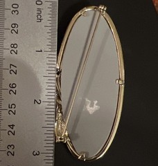 Vintage AJC Art Deco Lady Woman In Mirror Brushed Gold Tone Signed