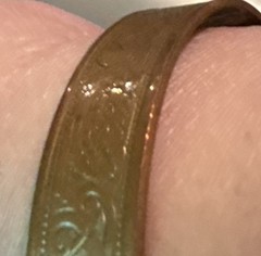 Vintage Copper Tone Floral Etched Adjustable Cuff Bracelet
