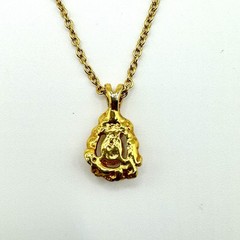 GORGEOUS Vintage Teardrop Faux Fire Opal Gold Plated Nugget Pendant Necklace