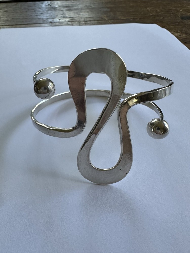 Anna Greta Eker Curves Sterling Silver bracelet Norway Norwegian vtg 1814