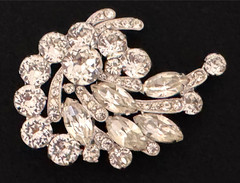 Vintage Eisenberg Ice Brooch Clear Sparkling Rhinestones