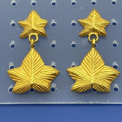 Vintage Anne Klein Gold Tone Ivy Leaf Dangle Earrings Signed AK 1.5”