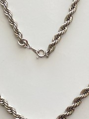 Vintage Avon French Rope Twist Necklace 22 inch Silver Tone Hip-Hop Minimalist