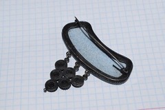 VTG OLD russian Cupronickel Finift Enamel Retro porcelain brooch German Silver
