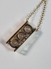 Ross Simons 925 3 CZ Stones Gold Over 925 Sterling Silver Pendant & Necklace