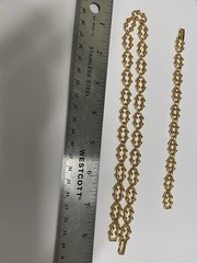 Vintage Avon Gold Link Barbell Necklace & Bracelet Set 16.5” and 7” EUC