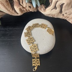 Vintage Signed MMA Gold Tone Bracelet