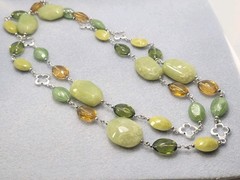 Green Long Plastic And Glass Beads 42in.