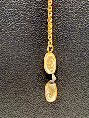 Vintage Krementz Faux Baroque Pearl & Black Bead Lariat Necklace with earrings