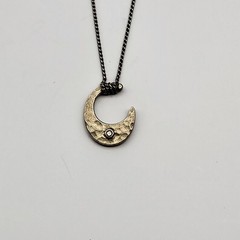 Fabulous Vintage Sterling Silver Crescent moon necklace signed Kenneth Cole 925