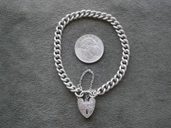 Georg Jensen Ornate Padlock Curb Link Vtg Sterling Silver Bracelet 7.75″ 18.5g