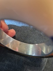 VINTAGE MULTICOLOR LUCITE ABSTRACT ART DECO BANGLE BRACELET SIGNED